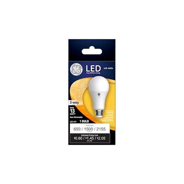 GE 5/12/17W Soft White A19 Medium Base 3-Way LED Light Bulb