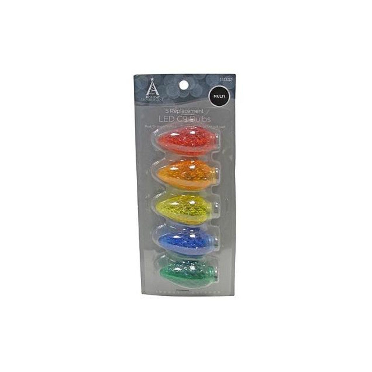 Holiday Wonderland C9 Multi-Color Christmas Lights LED Replacement Bulb (5-Pack) Holiday Wonderland C9 Multi-Color Christmas Lights LED Replacement Bulb (5-Pack)