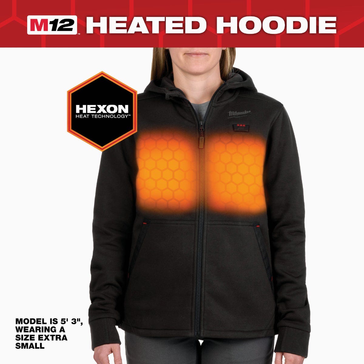 Milwaukee M12 Women's XL Black Full-Zip Heated Hoodie Kit - photo 4