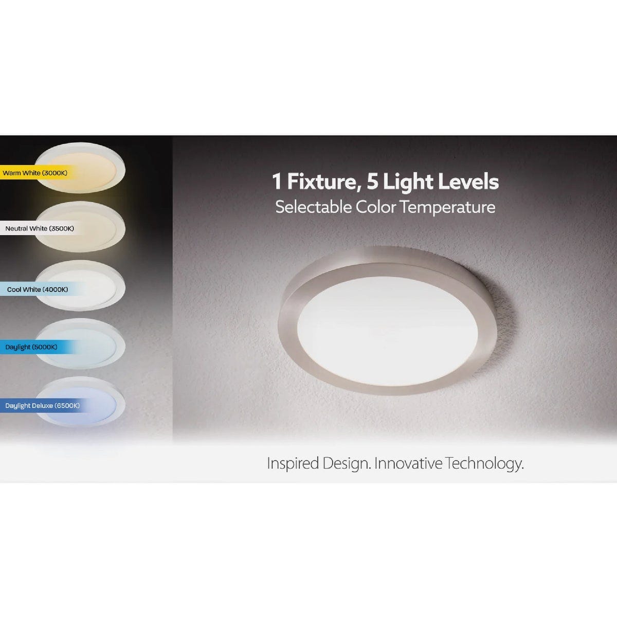 Feit Electric Edge-Lit 15 In. White Round 6-Way LED Flush Mount Light - photo 3 Feit Electric Edge-Lit 15 In. White Round 6-Way LED Flush Mount Light - photo 3