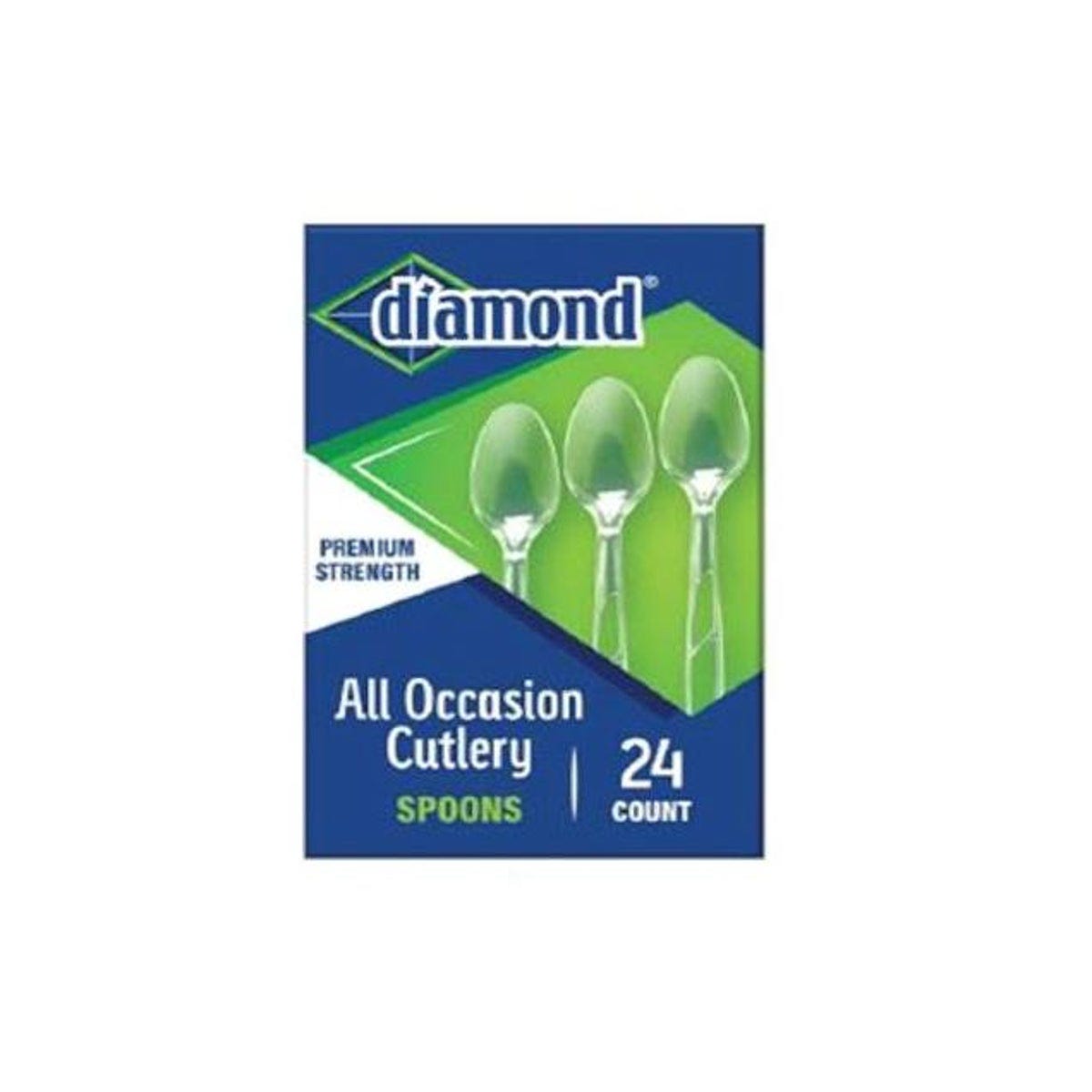 Diamond Clear Plastic Heavyweight Spoons (24 Ct.)