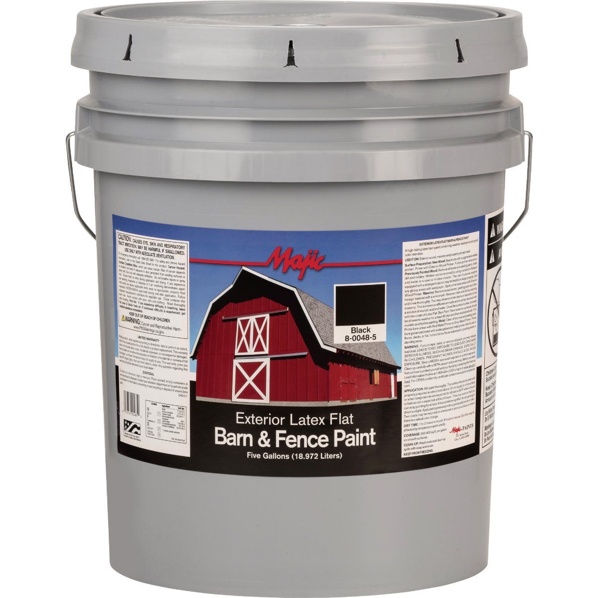 MAJIC Barn & Fence Exterior Latex Flat Paint, Black, 5 Gal. - photo 2