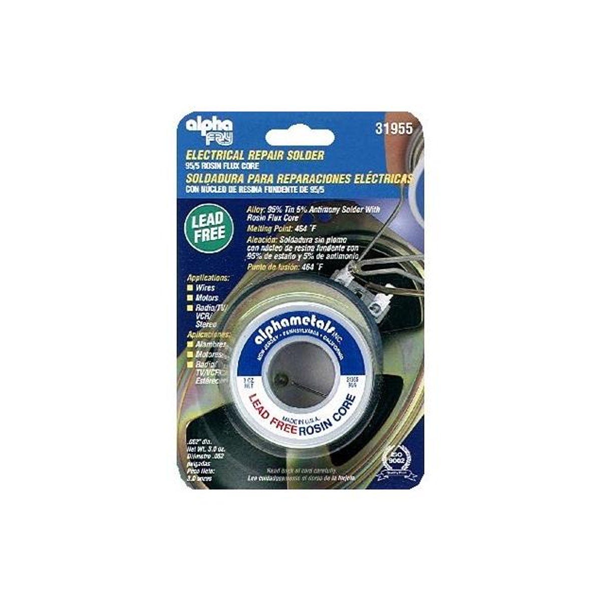 Alpha Metals 3 Oz. 0.062 Dia. Lead-Free Electrical Solder
