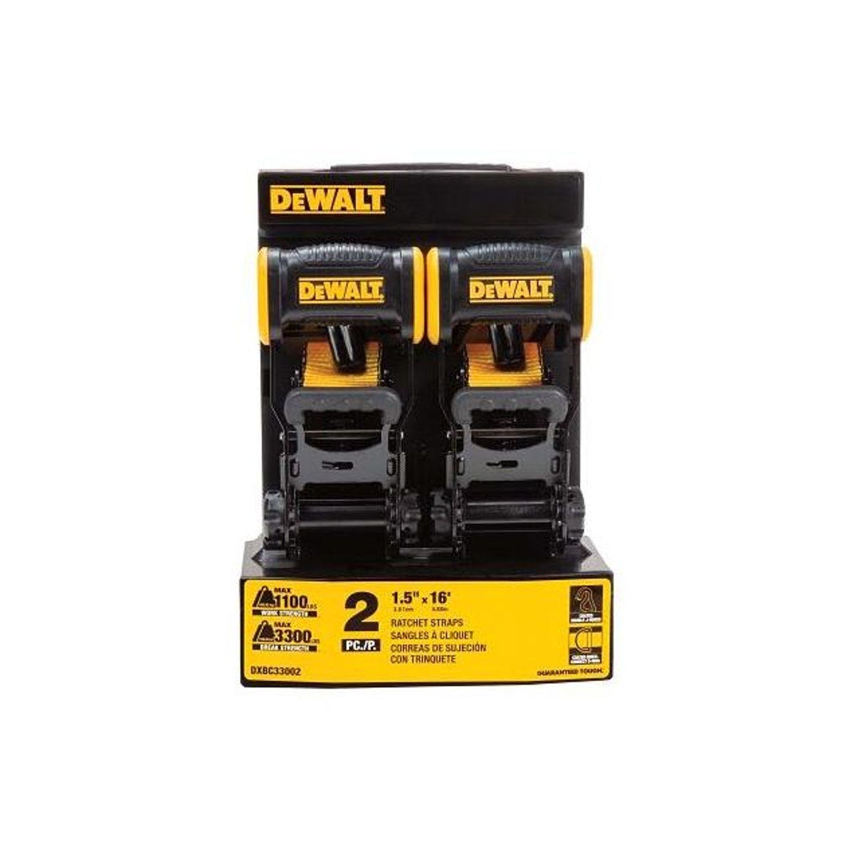 DeWalt 1.5 In. x 16 Ft. Ratchet Tie-Down Strap (2-Pack)