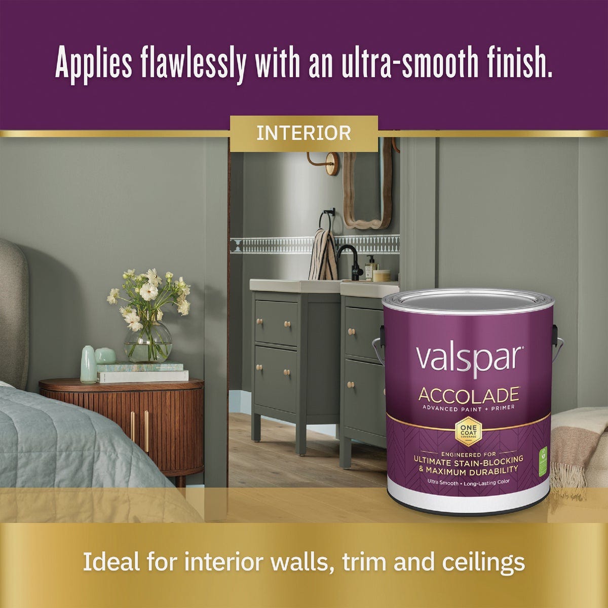 Valspar Accolade Super Premium 100% Acrylic Paint & Primer Semi-Gloss Interior Wall Paint, Ultra White Base, 1 Qt. - photo 4