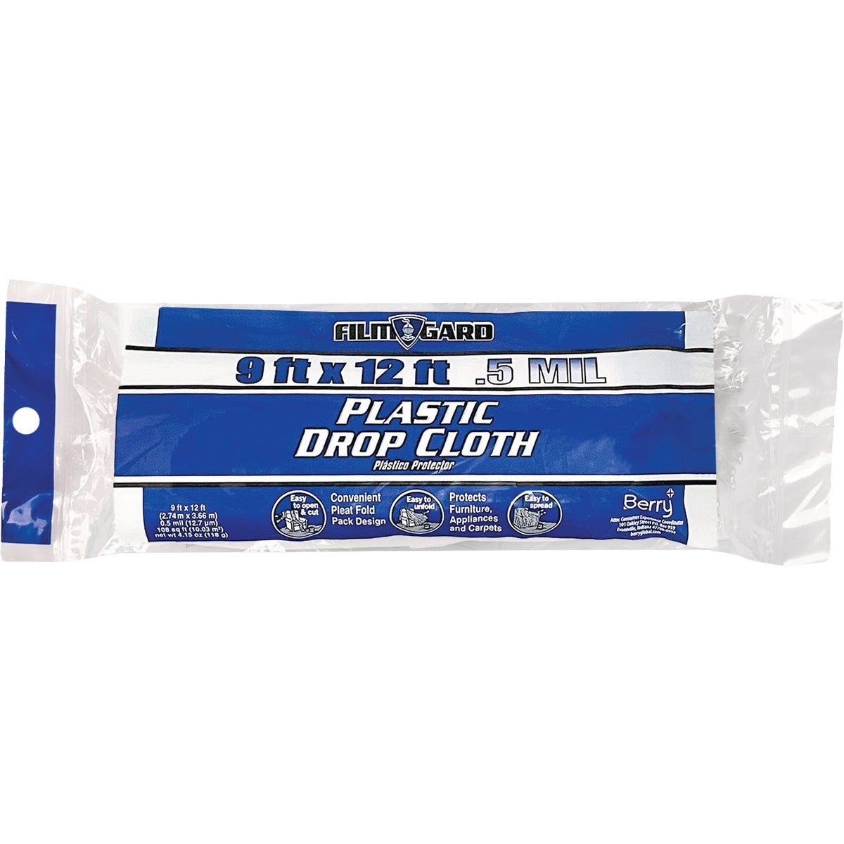 Film-Gard 9 In. x 12 Ft. Light-Duty Plastic Drop Cloth Film-Gard 9 In. x 12 Ft. Light-Duty Plastic Drop Cloth