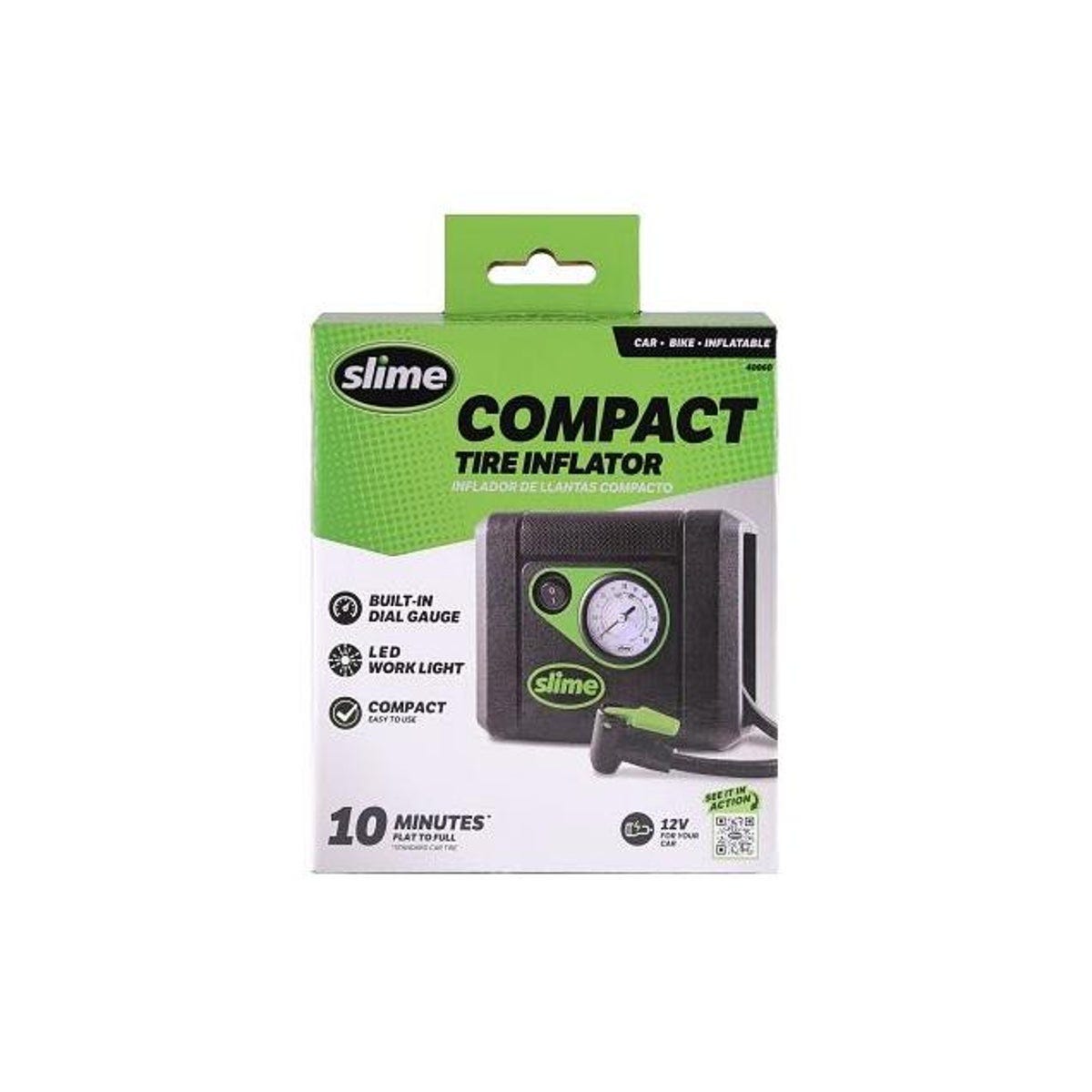 Slime 12V Compact Tire Inflator with Gauge & Light
