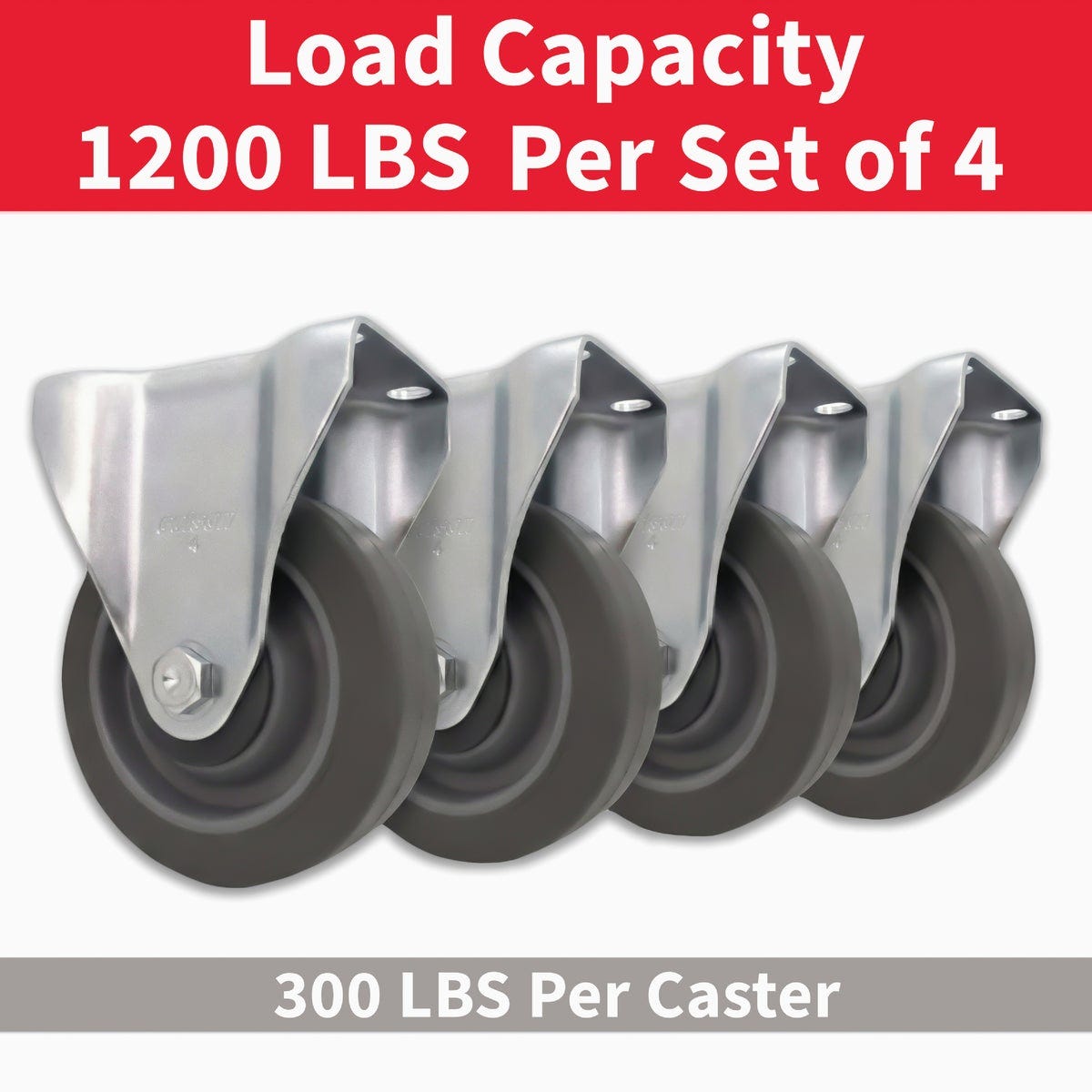 Colson 4 In. Gray TPR Rigid Plate Caster - photo 5