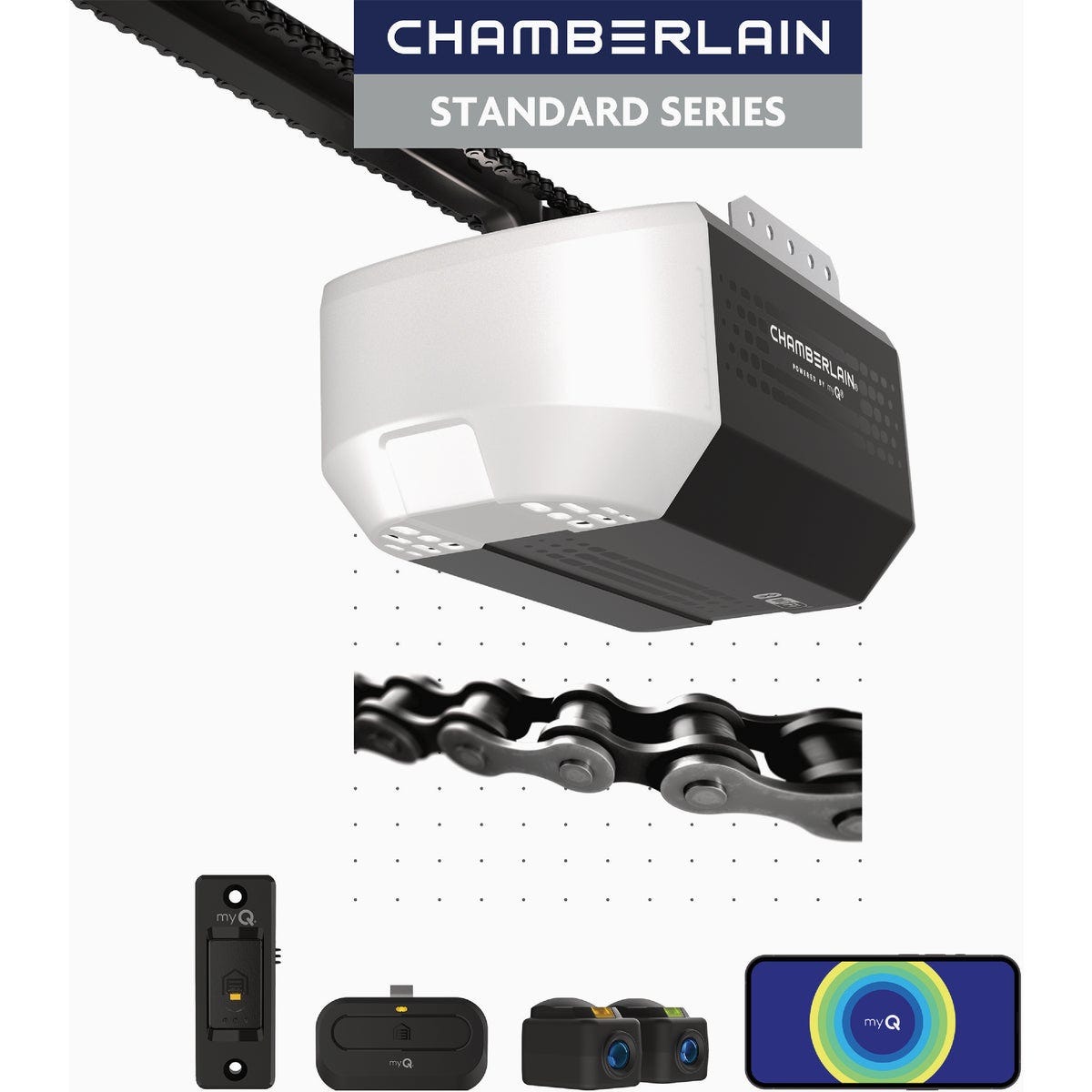Chamberlain C1000 1/2 HP Chain Drive Smart Garage Door Opener
