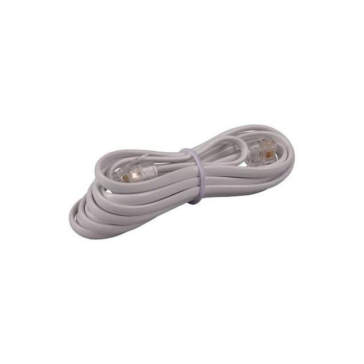 Audiovox 7 Ft. White Modular Line Extension Cord