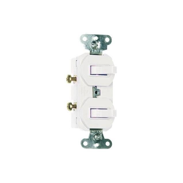 Legrand Pass & Seymour 15A 120/277V Single Pole White Double Combination Switch