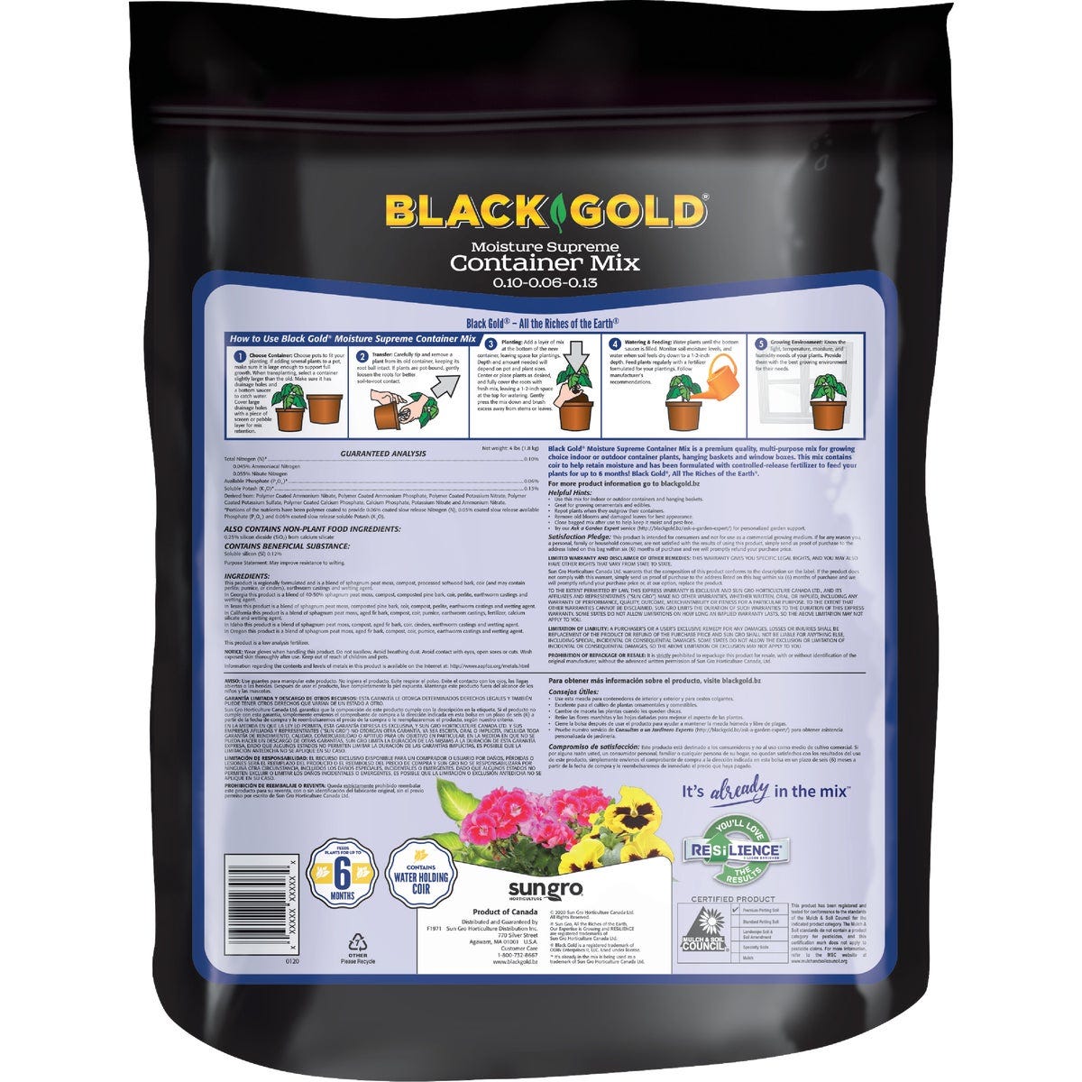 Black Gold Moisture Supreme 8 Qt. 6 Lb. Container Potting Soil Mix - photo 2 Black Gold Moisture Supreme 8 Qt. 6 Lb. Container Potting Soil Mix - photo 2