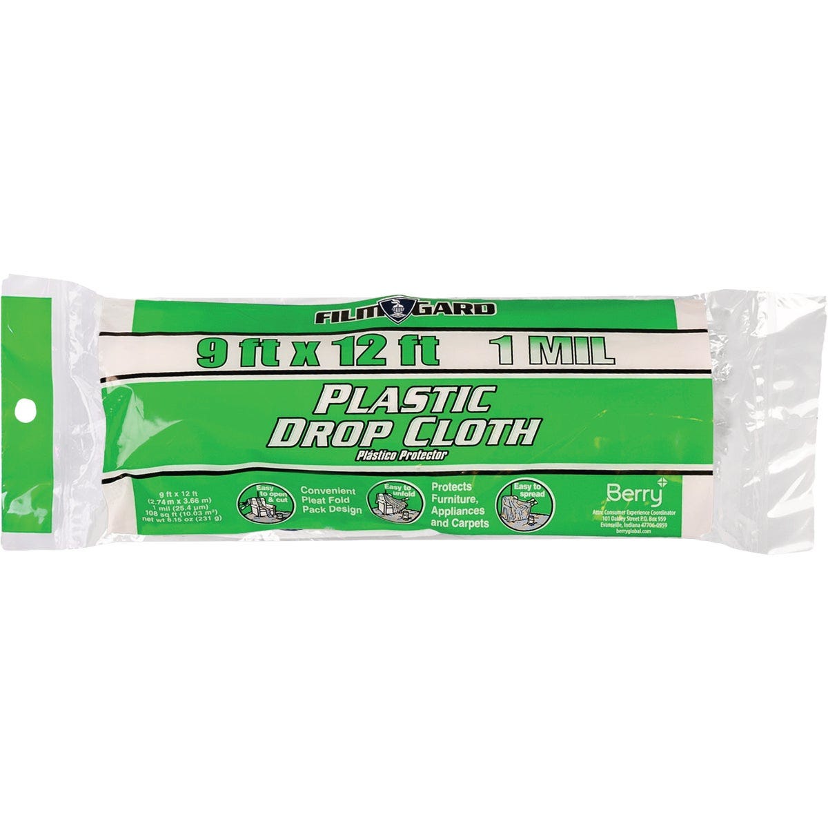 Film-Gard 9 In. x 12 Ft. Medium-Duty Plastic Drop Cloth