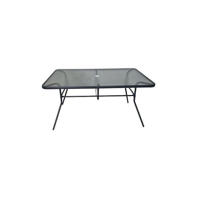 Sun-Ray 61 In. x 38 In. Glass Top Steel Patio Dining Table