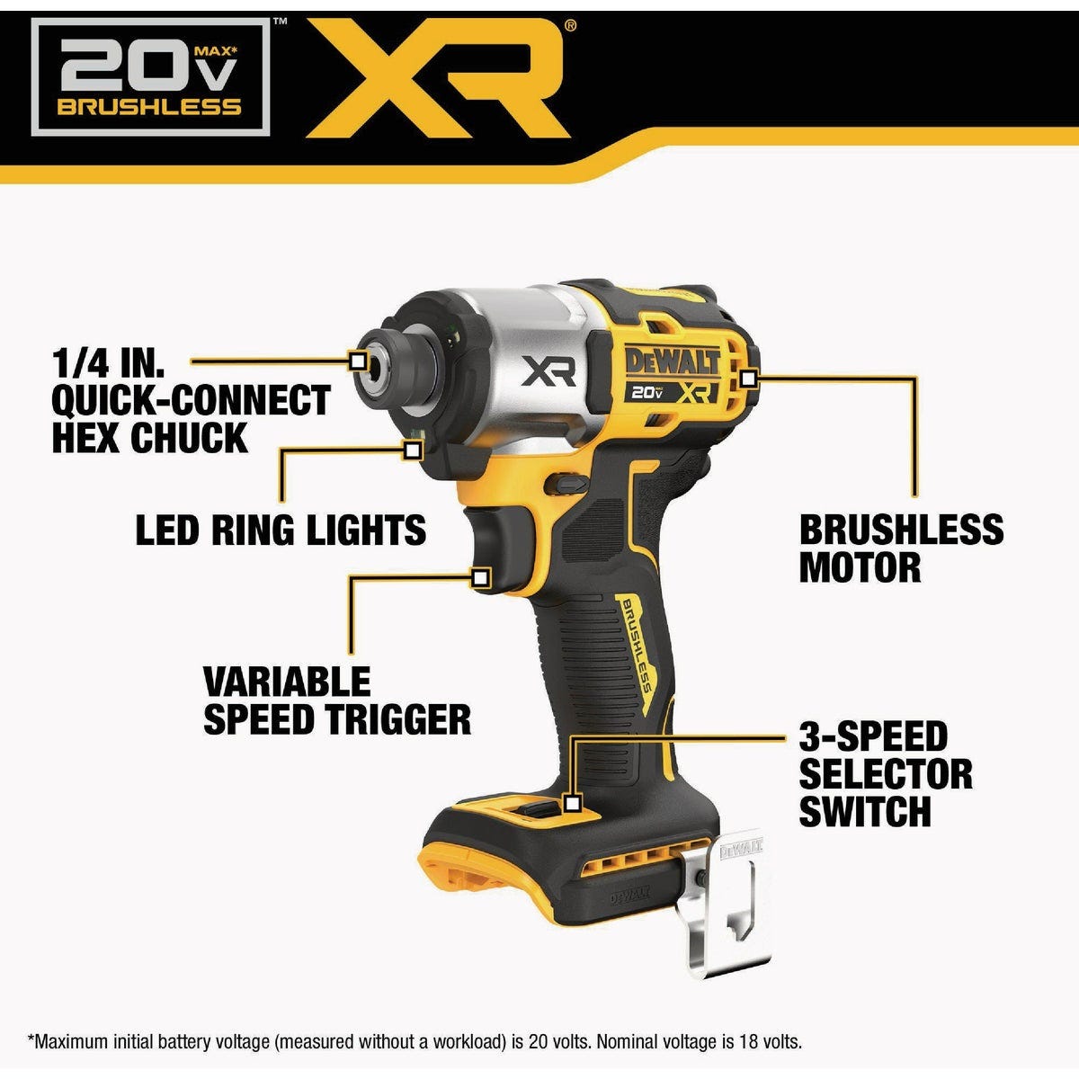 Dewalt 20V MAX XR 2-Tool Brushless Cordless Hammer Drill & Impact Driver Combo Kit with (2) POWERPACK Batteries & Charger - photo 4