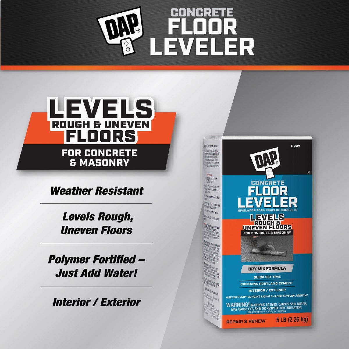 DAP 5 Lb. Concrete Floor Leveler, Gray - photo 2
