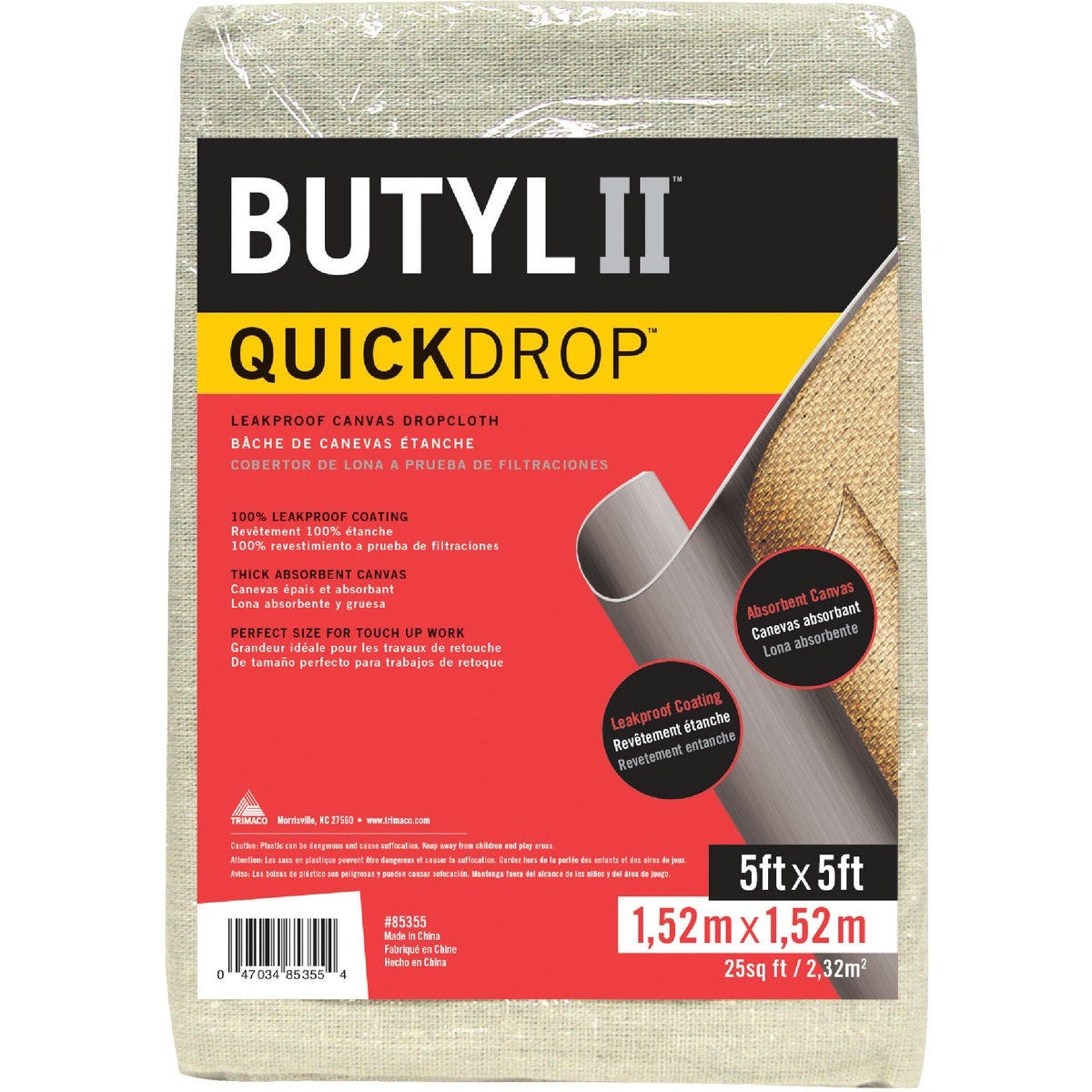 Trimaco Butyl II 5 Ft. x 5 Ft. Canvas Drop Cloth Trimaco Butyl II 5 Ft. x 5 Ft. Canvas Drop Cloth