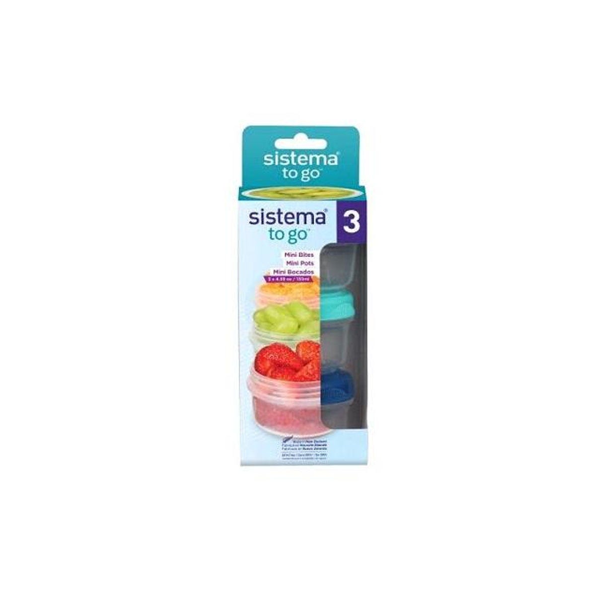 Sistema To Go Mini Bites Snack-Size Storage Containers, 4.39 Oz., 3-Pack) Sistema To Go Mini Bites Snack-Size Storage Containers, 4.39 Oz., 3-Pack)