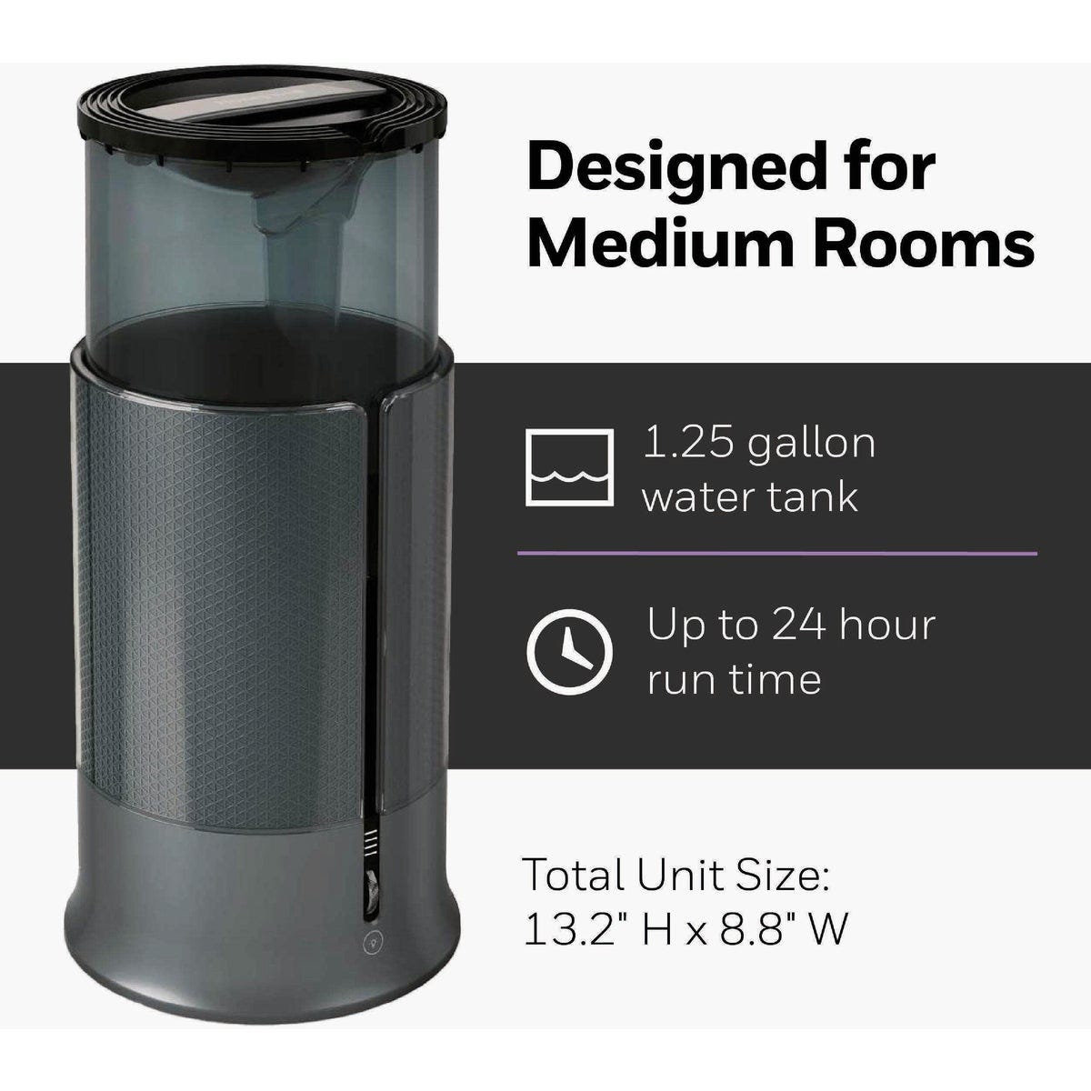 Honeywell 1.25 Gal. Gray Designer Series Cool Mist Humidifier - photo 7 Honeywell 1.25 Gal. Gray Designer Series Cool Mist Humidifier - photo 7