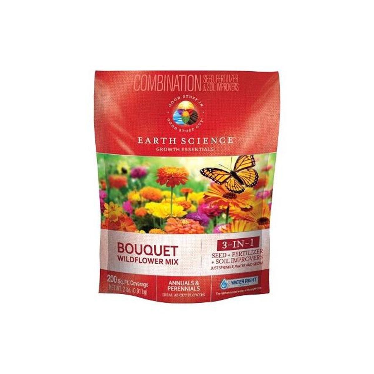 Earth Science 2 Lb. 200 Sq. Ft. Growth Essentials Bouquet Wildflower Mix Earth Science 2 Lb. 200 Sq. Ft. Growth Essentials Bouquet Wildflower Mix