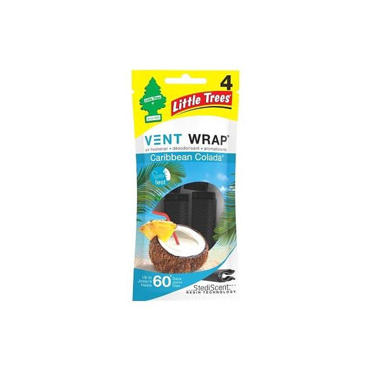Little Trees Vent Wrap Car Air Freshener, Caribbean Colada (4-Pack) Little Trees Vent Wrap Car Air Freshener, Caribbean Colada (4-Pack)