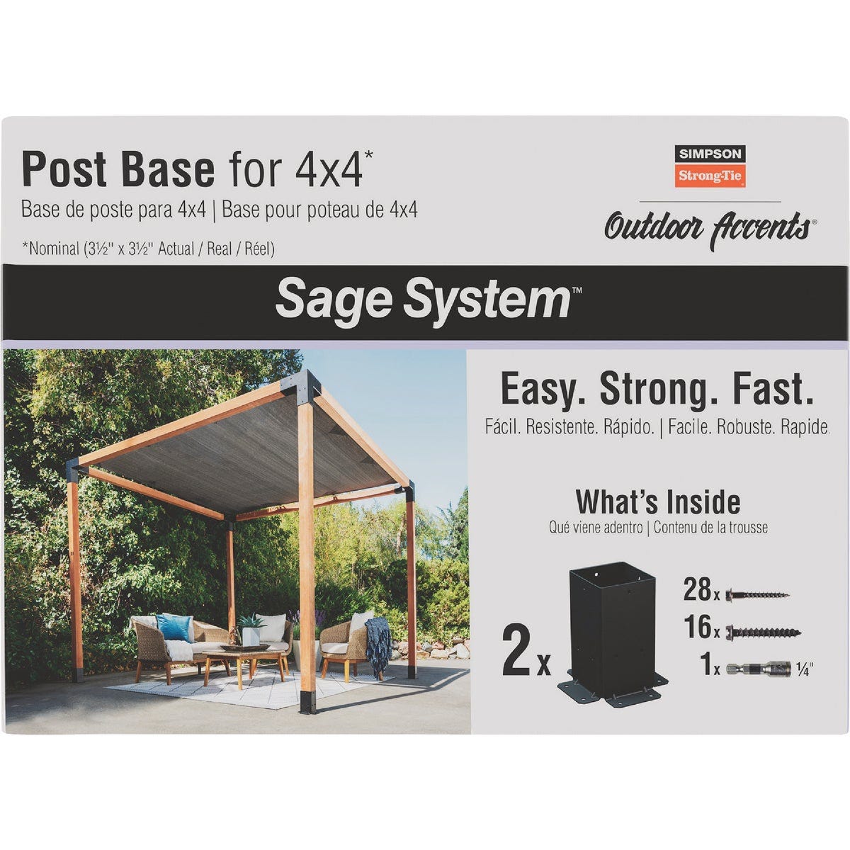 Simpson Strong-Tie Outdoor Accents Sage System Black Powder-Coated Post Base for 4x4 with Screws (2-Pack) Simpson Strong-Tie Outdoor Accents Sage System Black Powder-Coated Post Base for 4x4 with Screws (2-Pack)