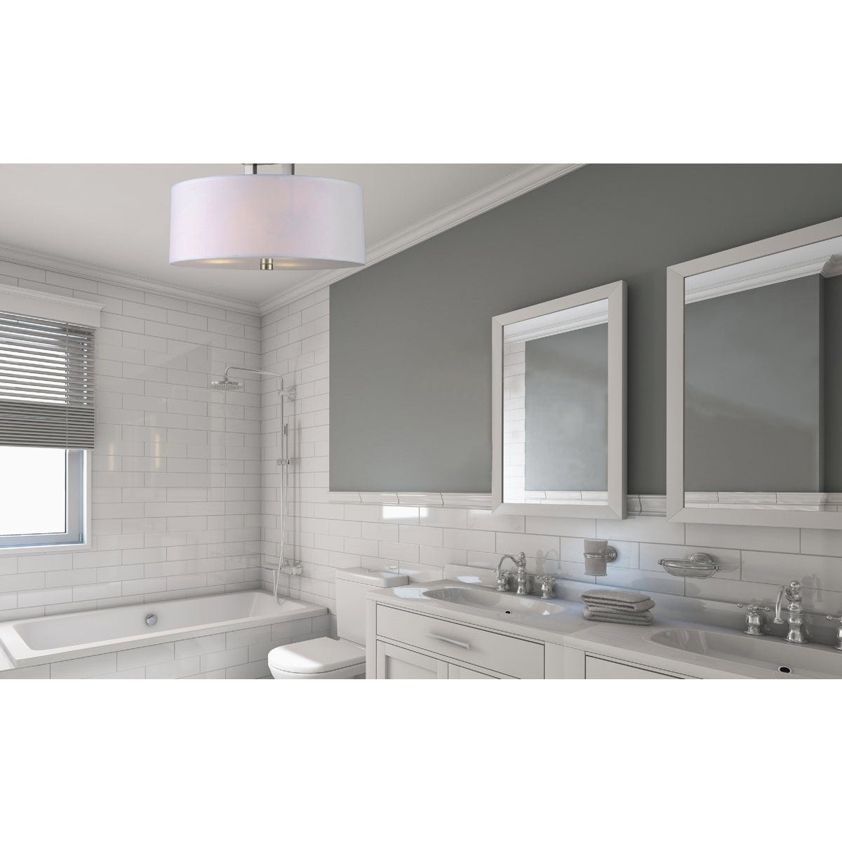 Canarm River 15 In. 3-Light Brushed Nickel Semi-Flush Mount Ceiling ...