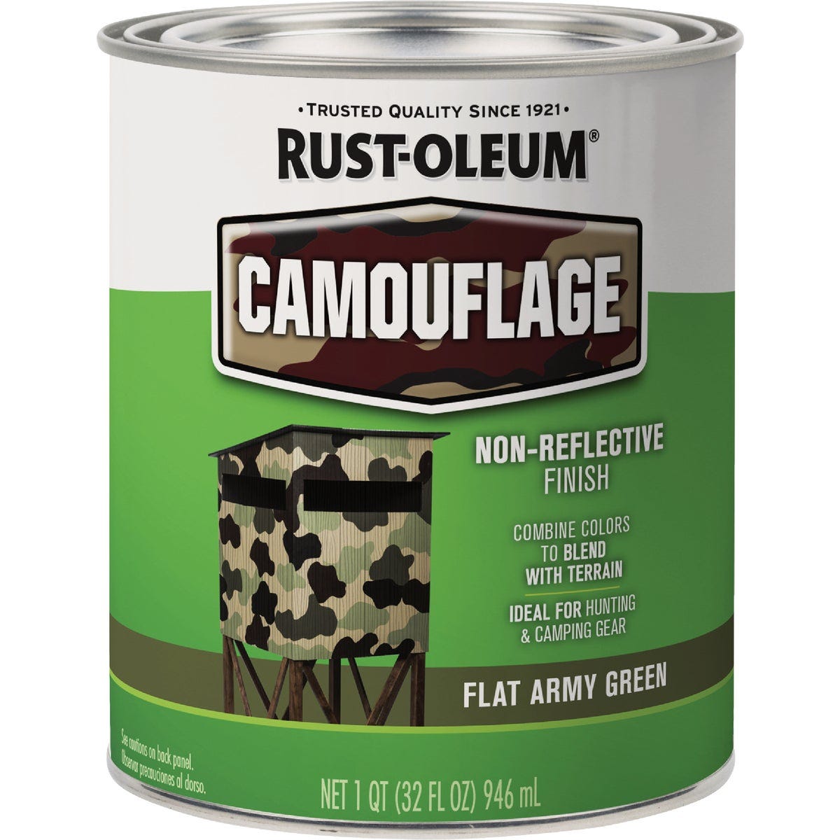 Rust-Oleum 1 Qt. Camouflage Brush Paint, Army Green - photo 2