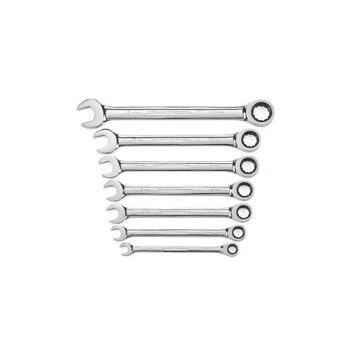 GearWrench 7-Piece Ratcheting Combination Metric Wrench Set