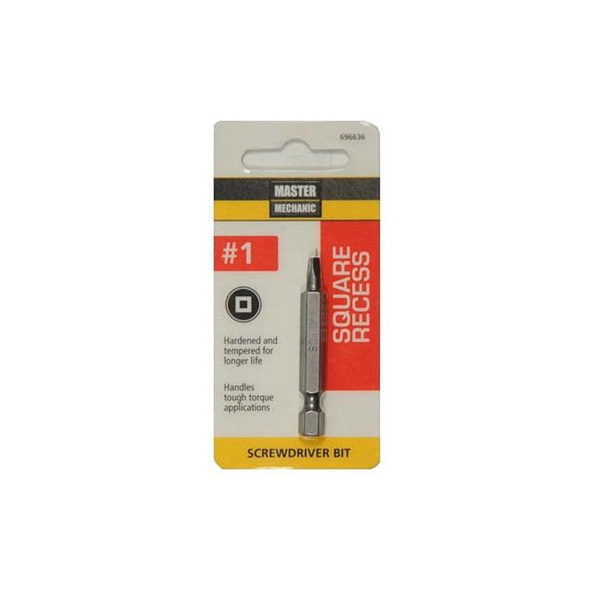 Master Mechanic 2 In. #1 Square Recess Screwdriver Bit