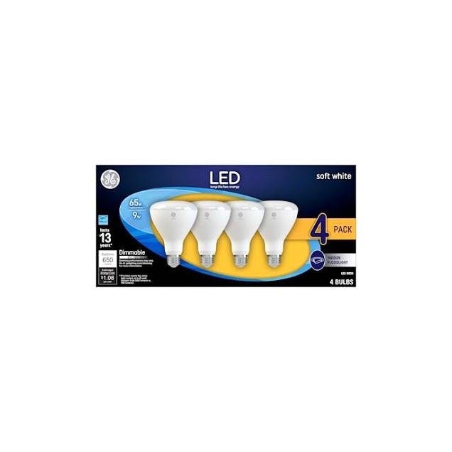 GE 4-Pack 9W 650 Lumens Frosted Soft White LED Reflector Light Bulbs GE 4-Pack 9W 650 Lumens Frosted Soft White LED Reflector Light Bulbs
