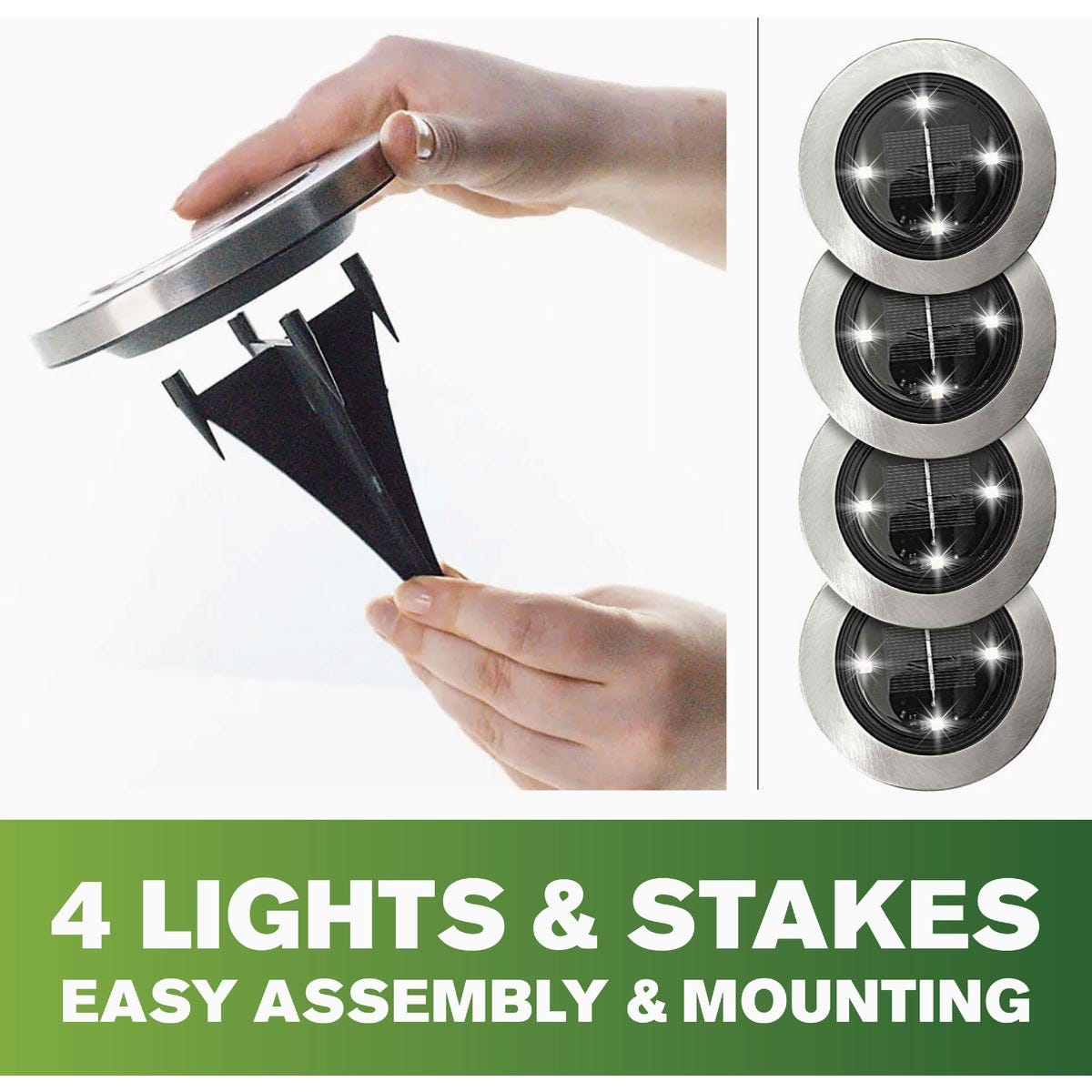 Bell+Howell Outdoor Solar LED Disk Lights (4-Pack) - photo 5