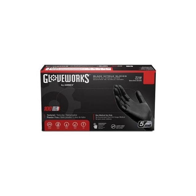 Gloveworks 100-Ct. Small Black Nitrile Industrial Work Gloves