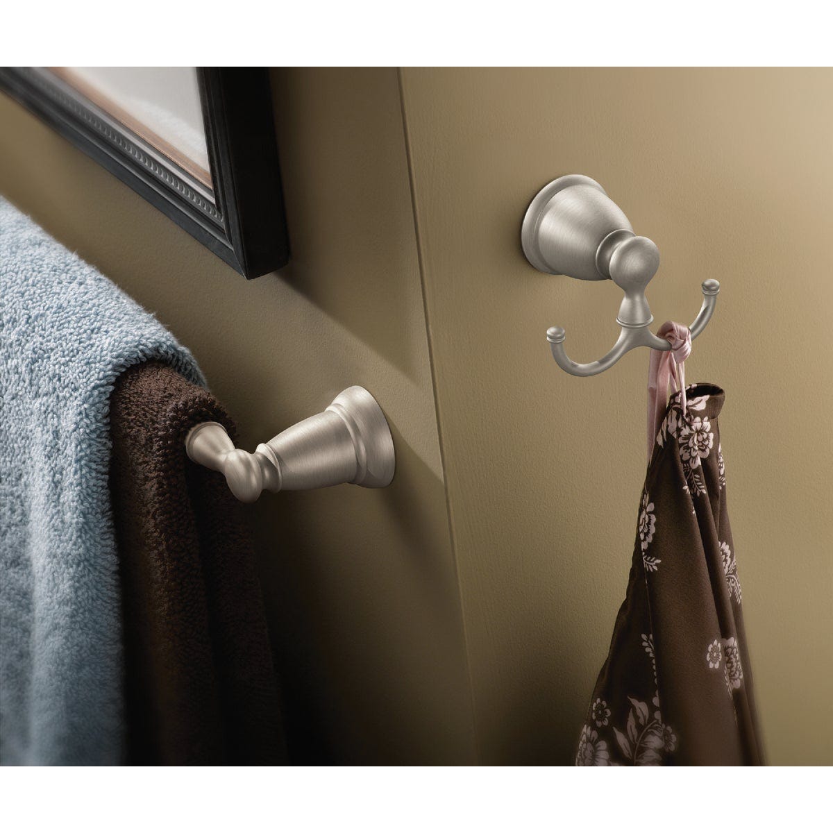 Moen Banbury Double Robe Hook, Brushed Nickel