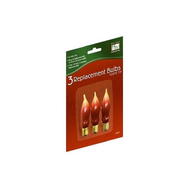 Holiday Wonderland C7 Flame Tip Christmas Candle Replacement Bulb (3-Pack)