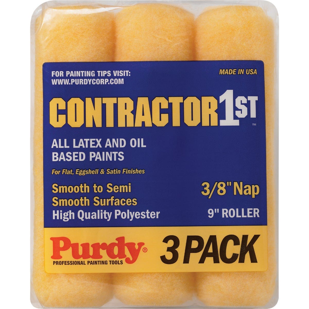 Purdy Contractor 1st 9 In. x 3/8 In. Knit Fabric Roller Cover (3-Pack) Purdy Contractor 1st 9 In. x 3/8 In. Knit Fabric Roller Cover (3-Pack)