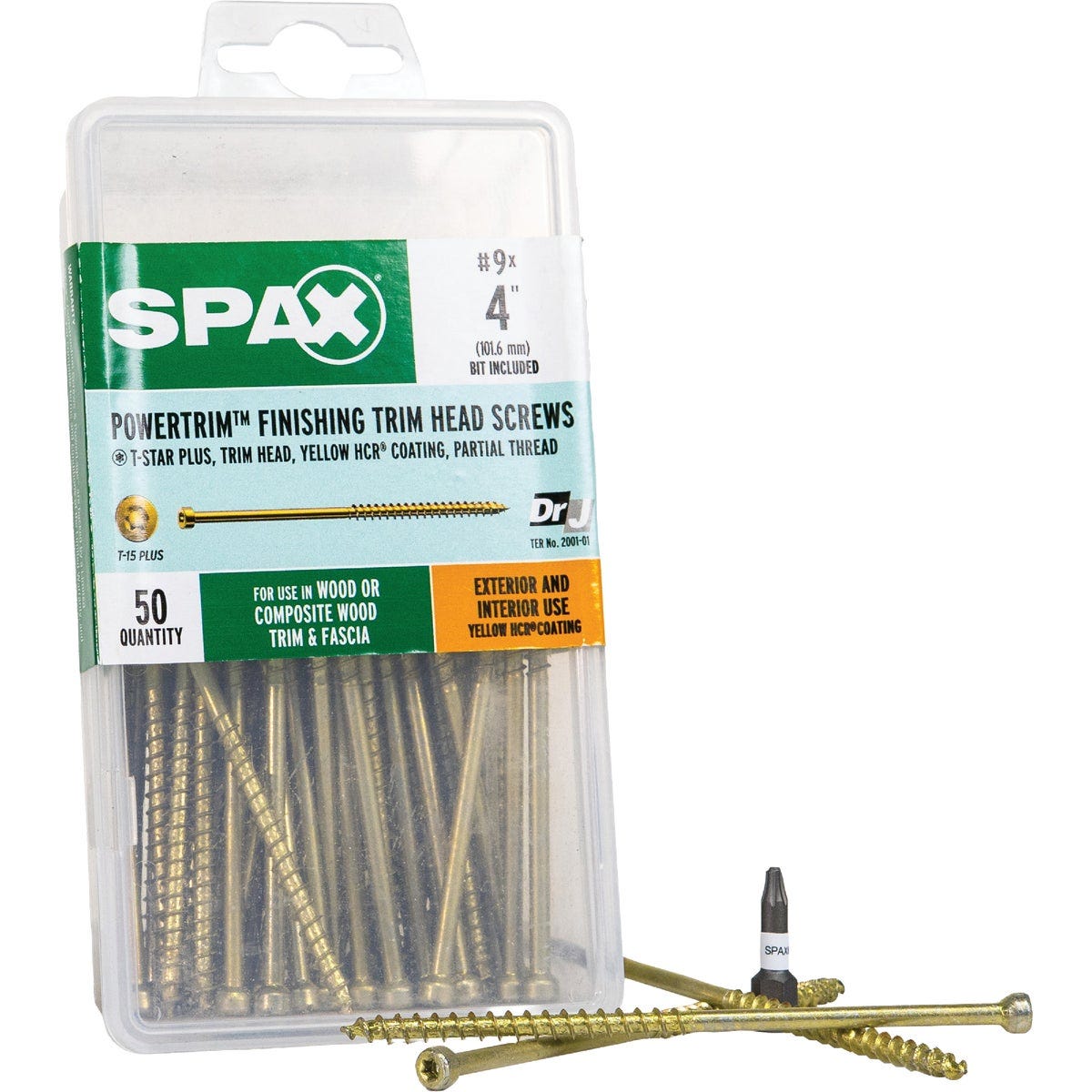 SPAX PowerTrim #9 x 4 In. T10 Plus Cylindric Head HCR (Exterior Rated) White Trim Screw (100-Count)