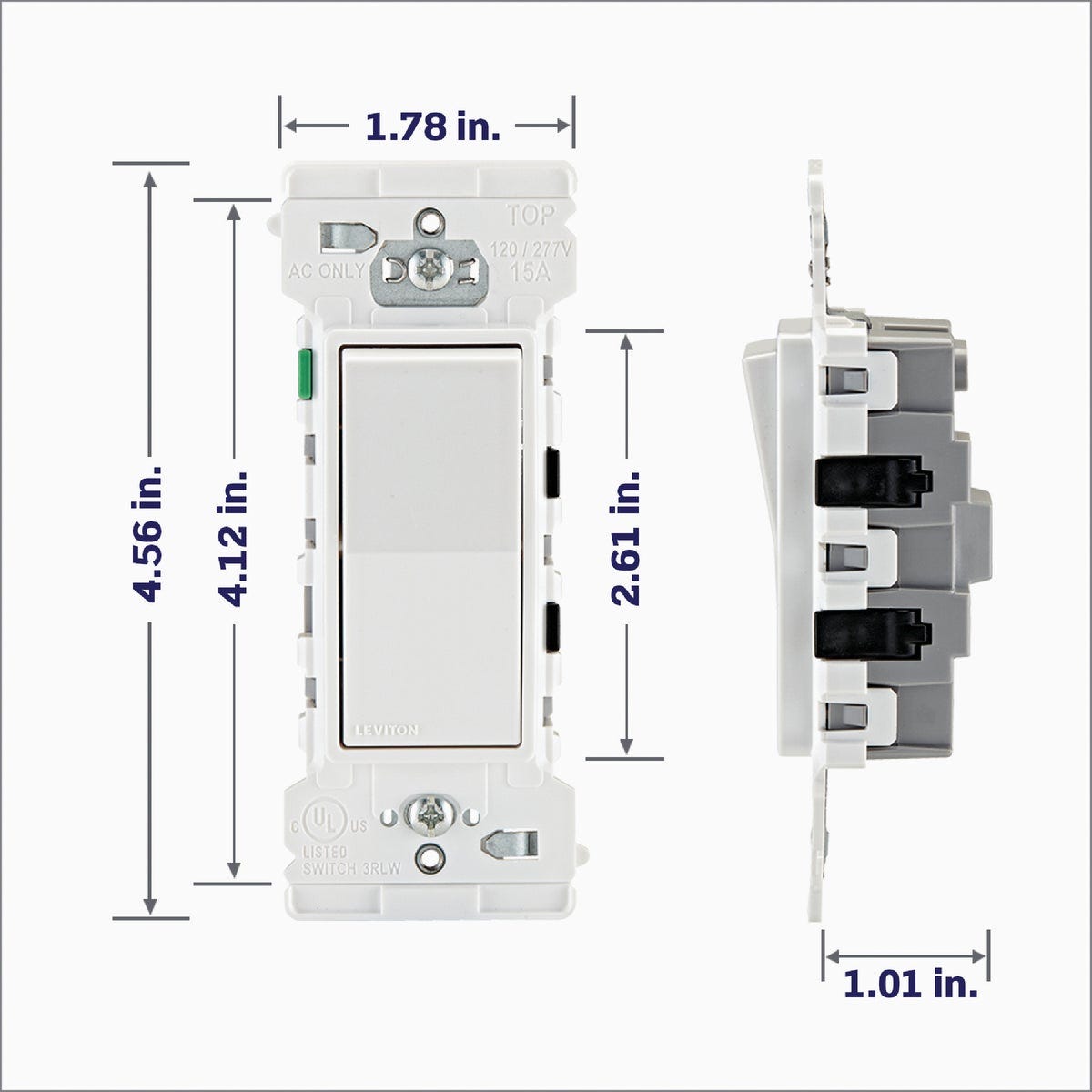 Leviton Decora Lever Edge Residential Grade 15A Rocker Single Pole Switch, White (10-Pack) - photo 5 Leviton Decora Lever Edge Residential Grade 15A Rocker Single Pole Switch, White (10-Pack) - photo 5