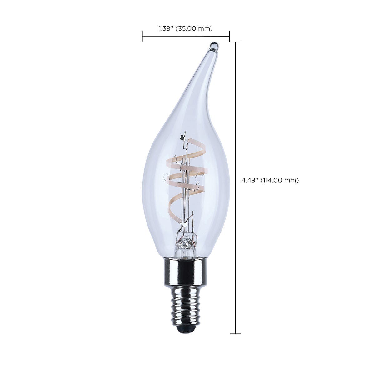 Satco Reminiscent 40W Equivalent Warm White Flame-Tip Gray Coil Filament Candelabra Decorative Light Bulb (2-Pack) - photo 6 Satco Reminiscent 40W Equivalent Warm White Flame-Tip Gray Coil Filament Candelabra Decorative Light Bulb (2-Pack) - photo 6