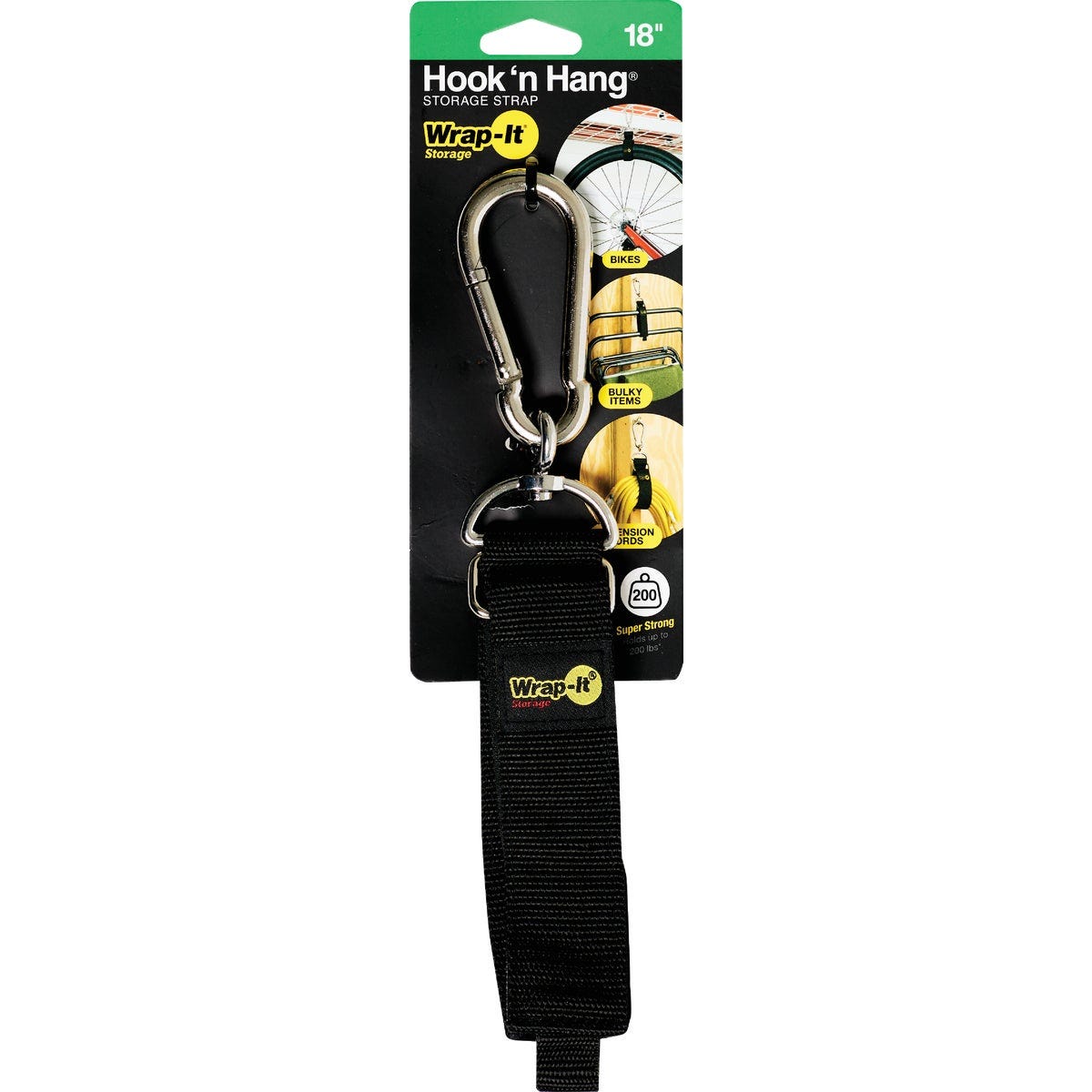 Wrap-It Storage Hook 'n Hang 18 In. x 1.5 In. Hanging Cinch Strap with Carabiner - photo 2