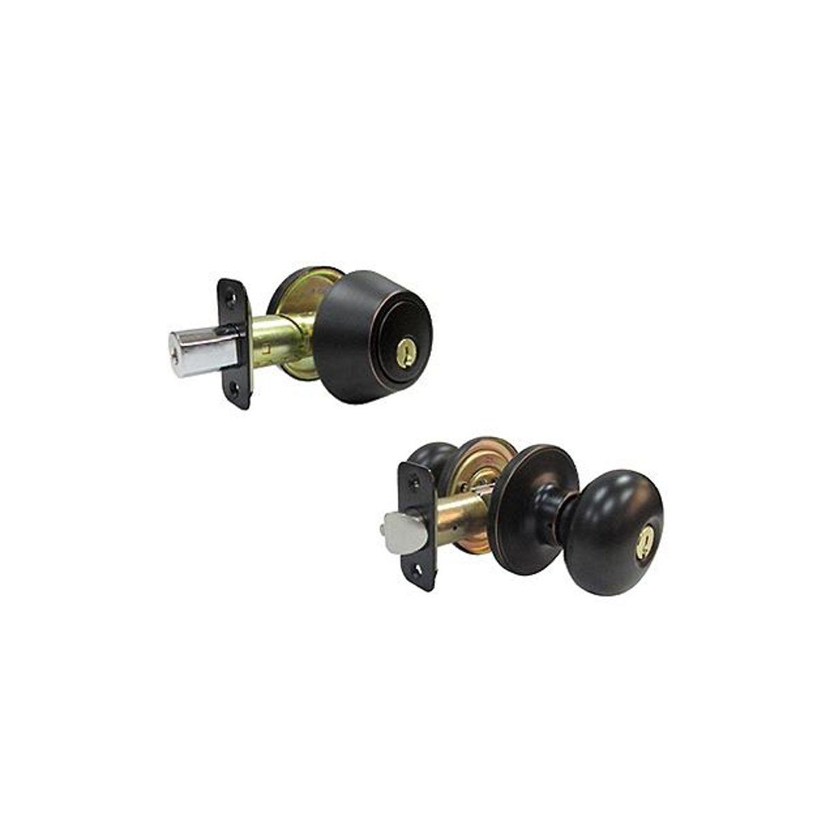 TruGuard Aged Bronze Deadbolt and Door Knob Combination Lockset TruGuard Aged Bronze Deadbolt and Door Knob Combination Lockset