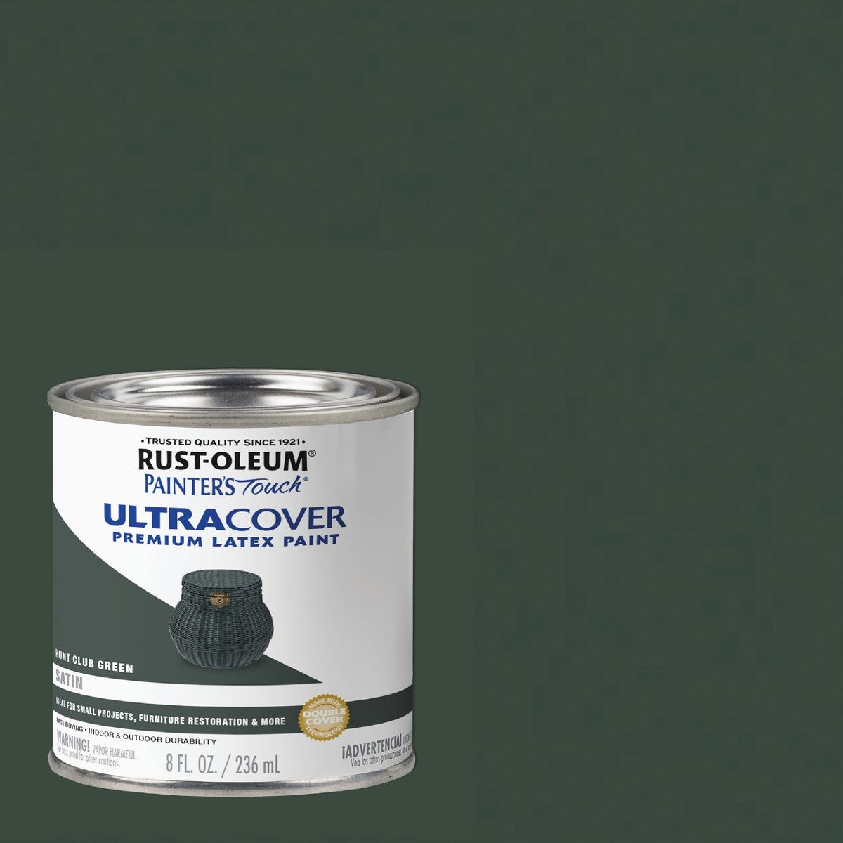 Rust-Oleum Painter's Touch Ultra Cover Premium Latex Paint, Satin Hunt Club Green, 1/2 Pt.