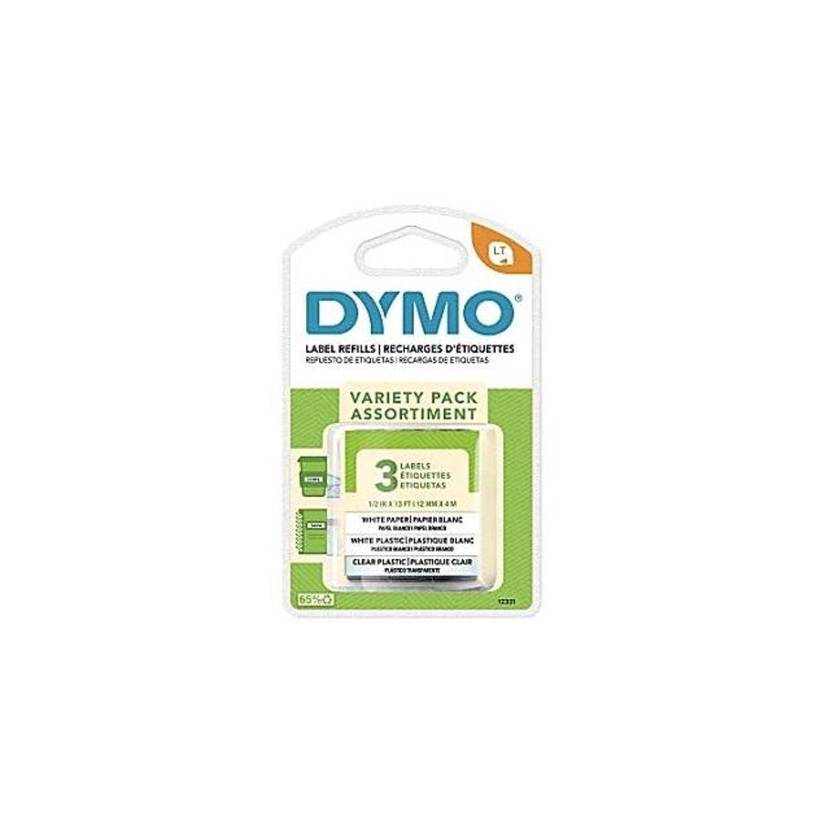 Dymo 3-Pack 1/2 In. x 13 Ft. Paper/Plastic Label Tape Dymo 3-Pack 1/2 In. x 13 Ft. Paper/Plastic Label Tape