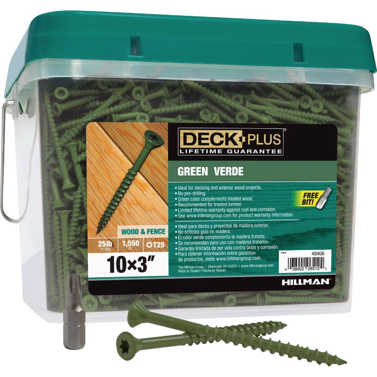 Hillman Deck Plus #10 x 3 In. Star Drive Flat-Head Green Deck Screw (1550-Count) - photo 2 Hillman Deck Plus #10 x 3 In. Star Drive Flat-Head Green Deck Screw (1550-Count) - photo 2