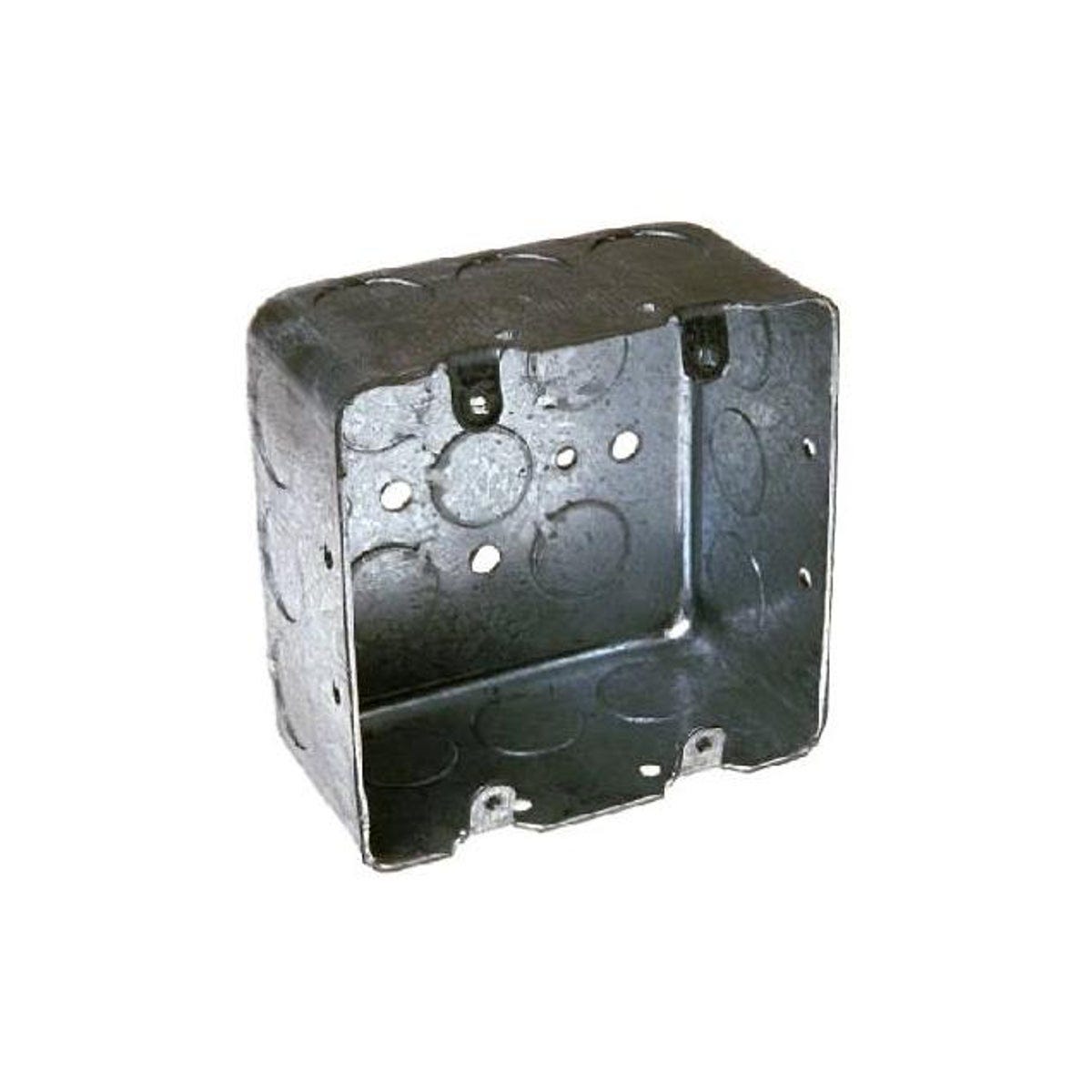 Raco 4 In. x 4 In. 2-Gang Steel Square Box, 2-1/8 In. Deep Drawn Corners Raco 4 In. x 4 In. 2-Gang Steel Square Box, 2-1/8 In. Deep Drawn Corners