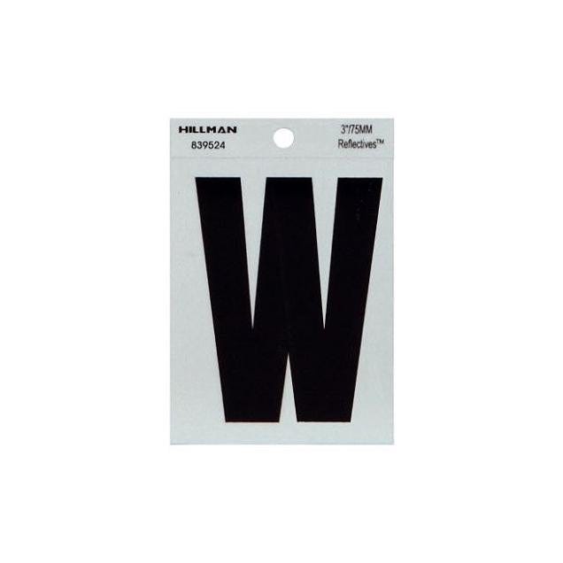 Hillman 3 In. Vinyl Black Reflective Adhesive Letter, W