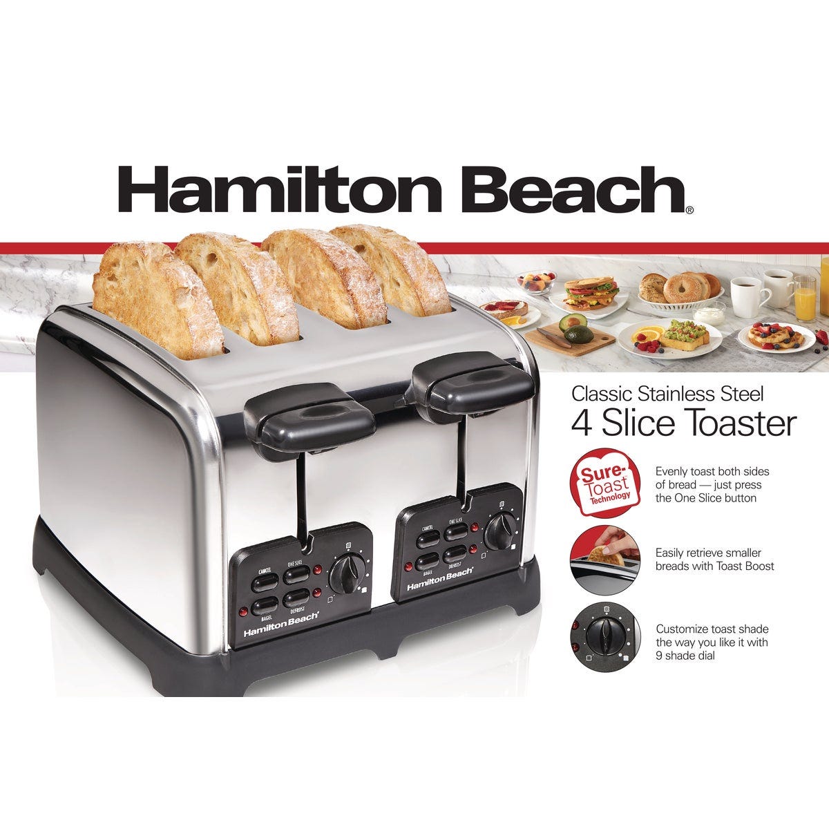 Hamilton Beach Classic 4-Slice Stainless Steel Toaster - photo 2 Hamilton Beach Classic 4-Slice Stainless Steel Toaster - photo 2
