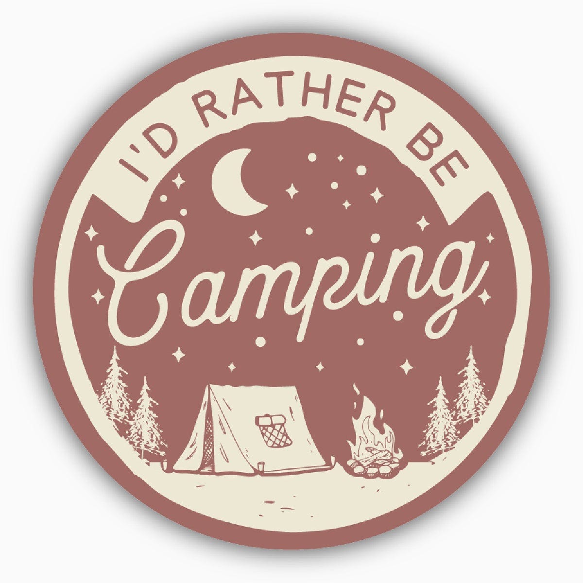 Stickers Northwest I'd Rather Be Camping Large Sticker Stickers Northwest I'd Rather Be Camping Large Sticker