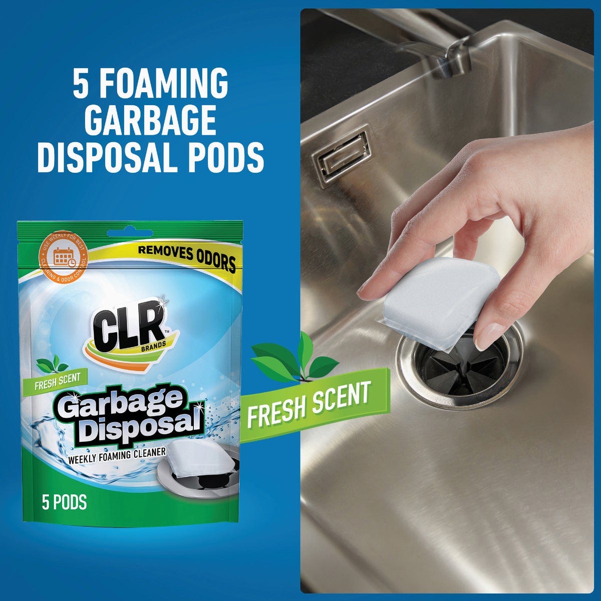 CLR Brands Fresh & Clean Foaming Garbage Disposer Cleaner Pods (5-Count) - photo 3 CLR Brands Fresh & Clean Foaming Garbage Disposer Cleaner Pods (5-Count) - photo 3