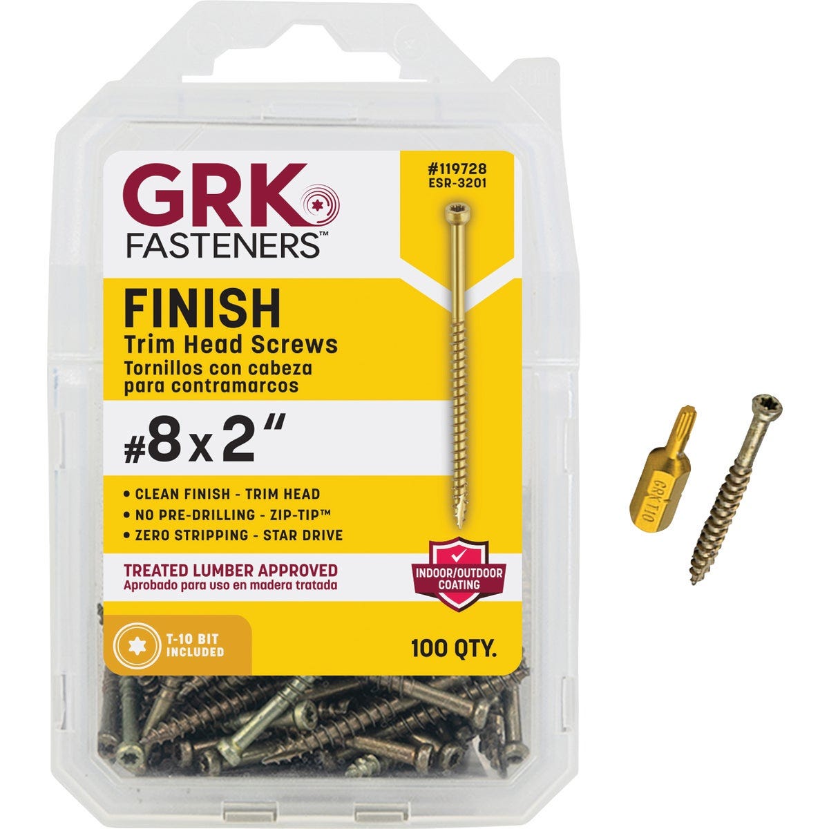 GRK #8 x 2 In. Star Drive Steel Trim Screw (100-Count) GRK #8 x 2 In. Star Drive Steel Trim Screw (100-Count)